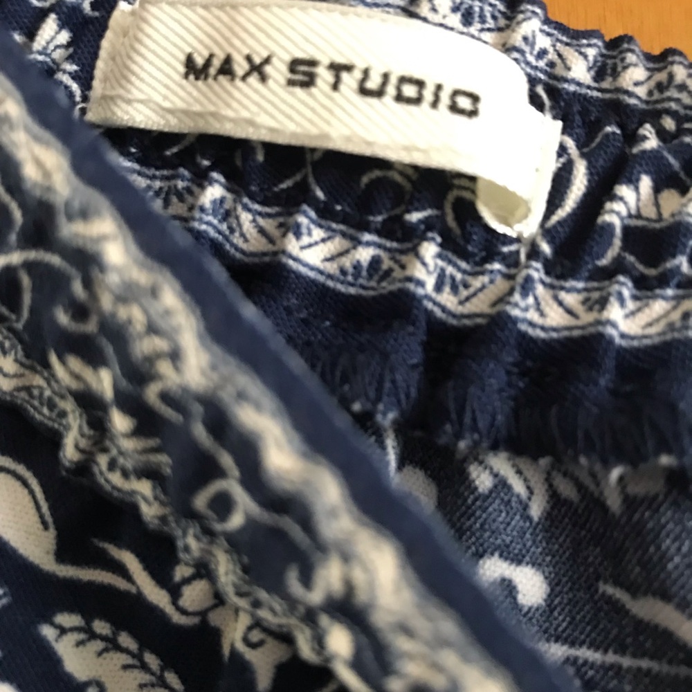 Navy Blue Floral Maxi Skirt - Picture 2 of 3